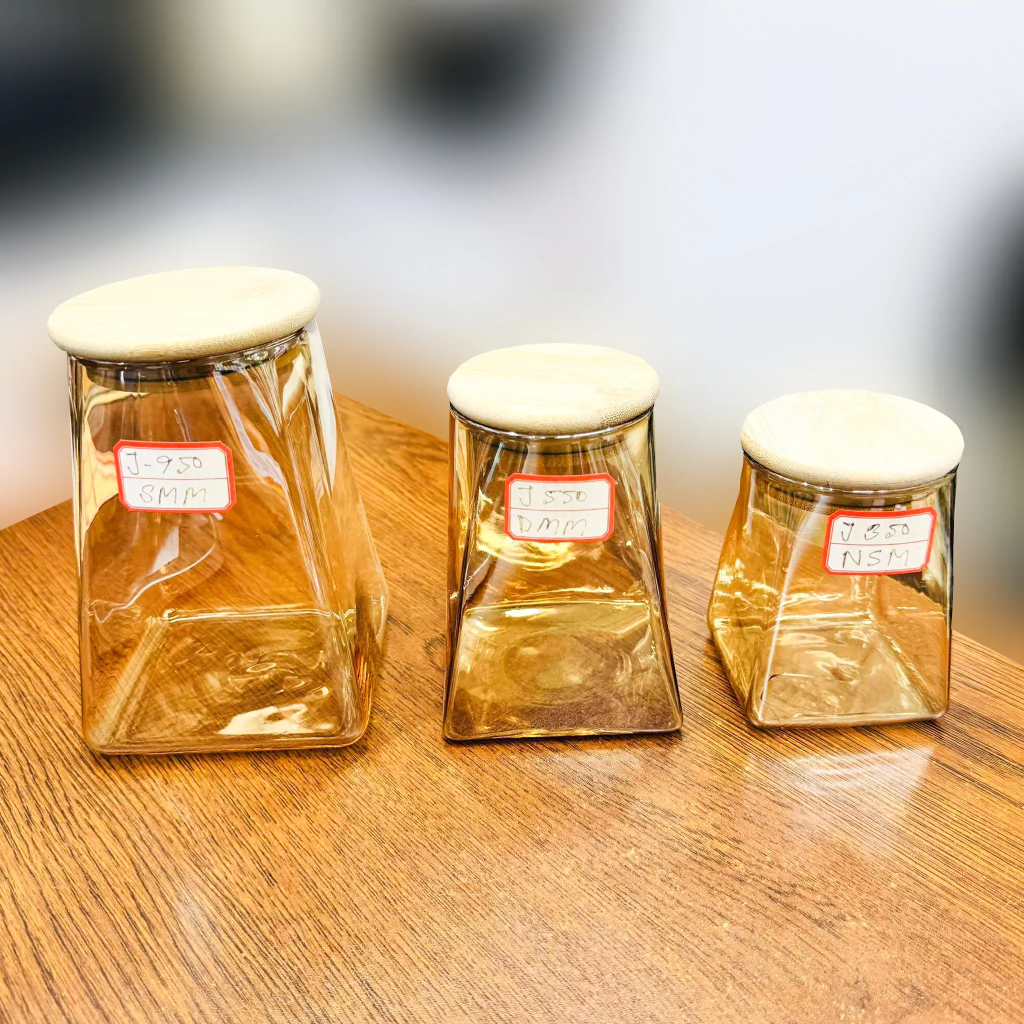 Golden Square Glass jar with lid