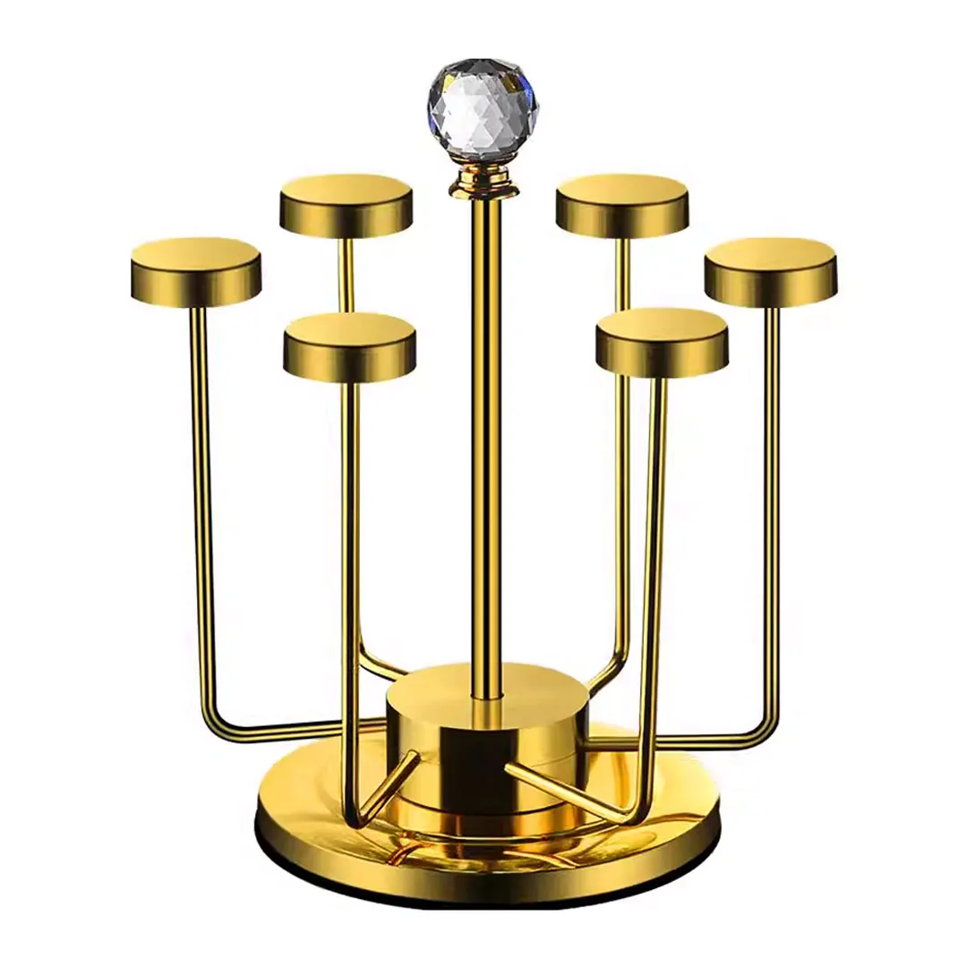 6 Cup Drying Rack Drinking Glass Drainer Stand