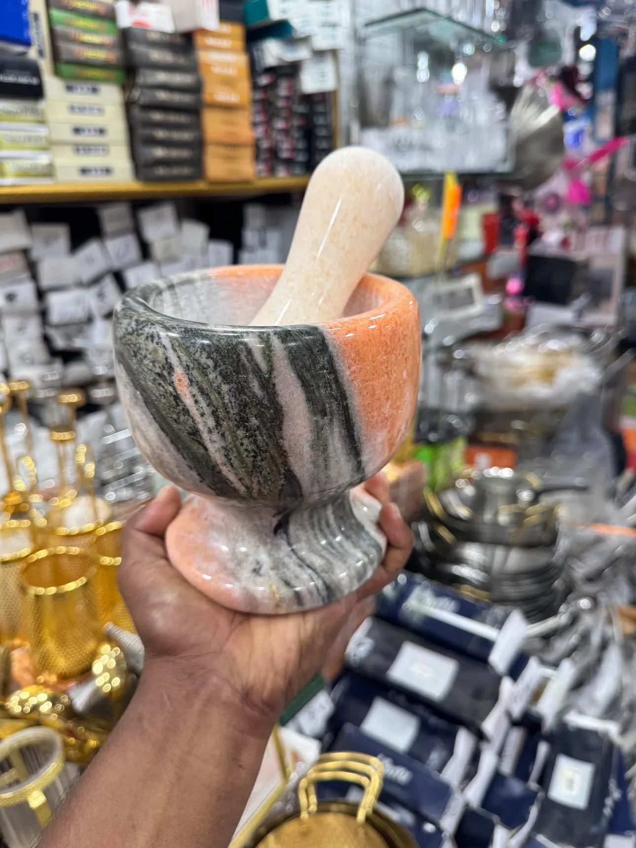 Natural Stone Hamandista Mortar and Pestle - Image 3