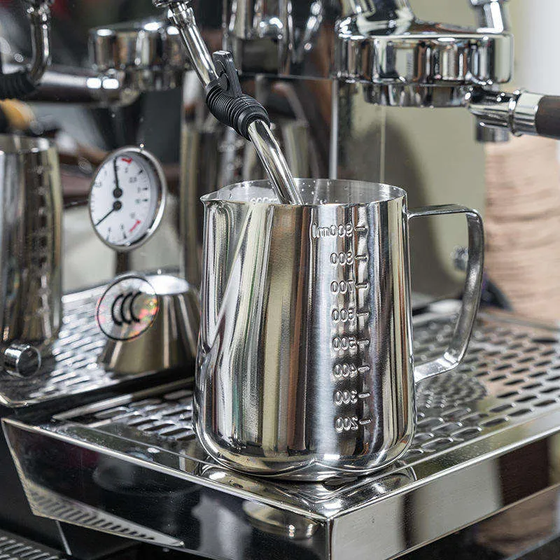 Stainless Steel Coffee Milk Frothing Pitcher – Measuring Cup Compatible with Handheld Milk Foam Machines (350ml / 600ml / 1000ml) - Image 5