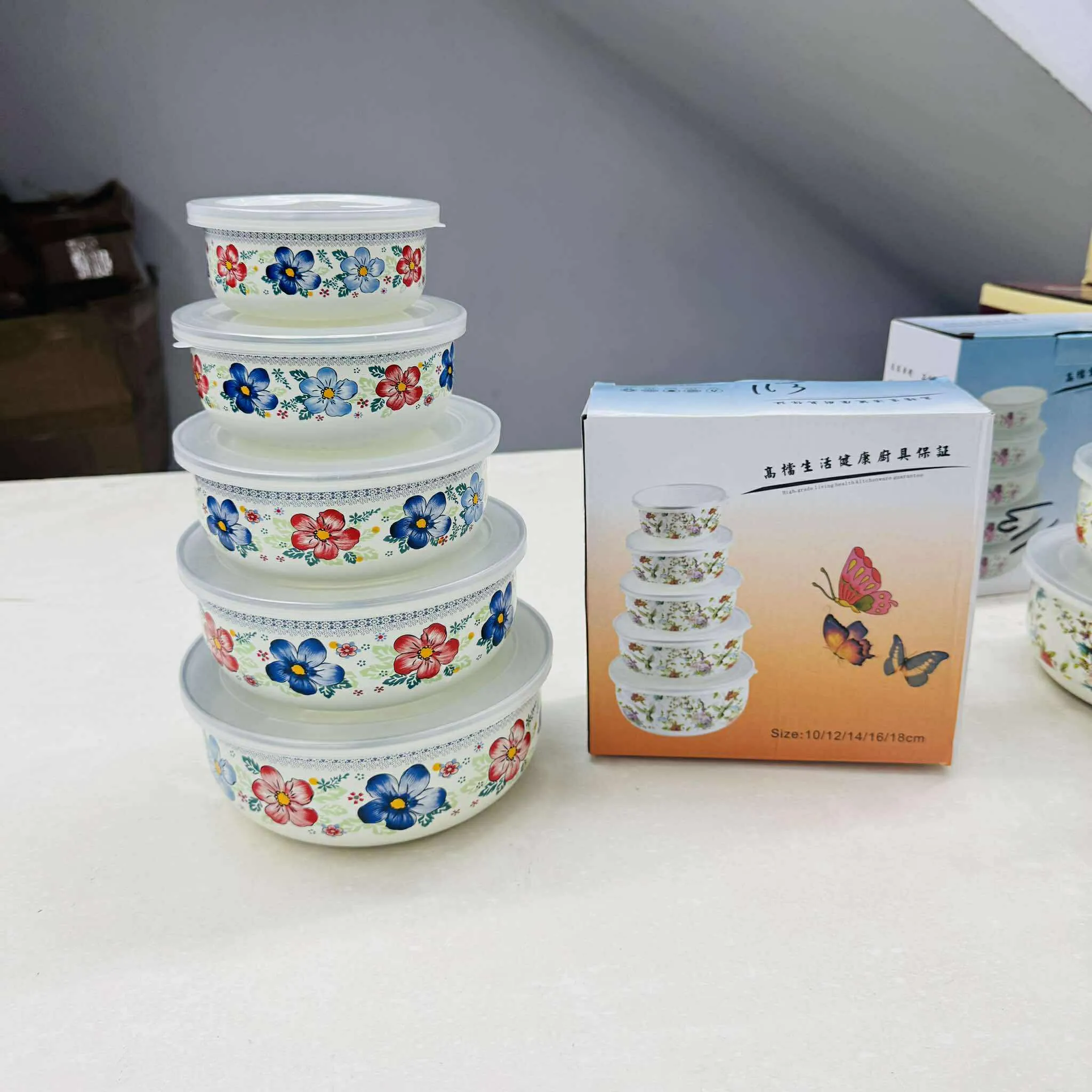 5pc Enamel Steel Bowl set 10/12/14/16/18cm - Image 3