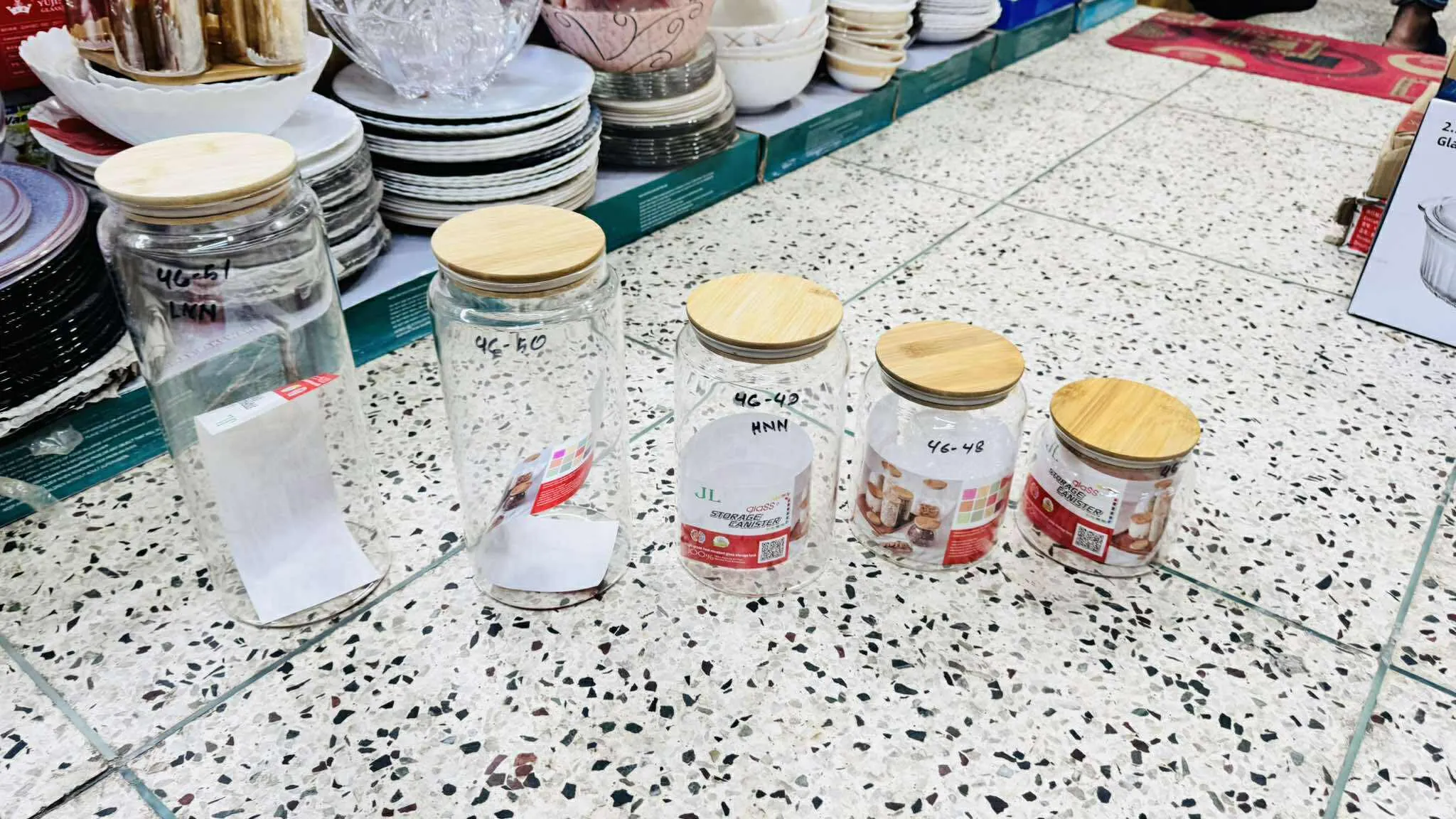 Round Big Size  Glass Jar with Wooden Lid - Image 3