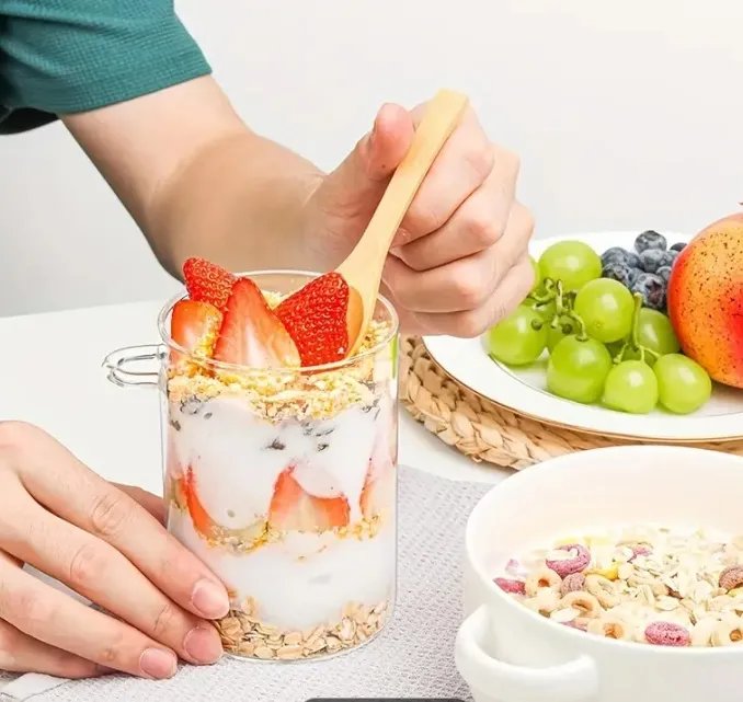 Round Desing Tempered Borosilicate Glass Food Spice Jar with Spoon - Image 6
