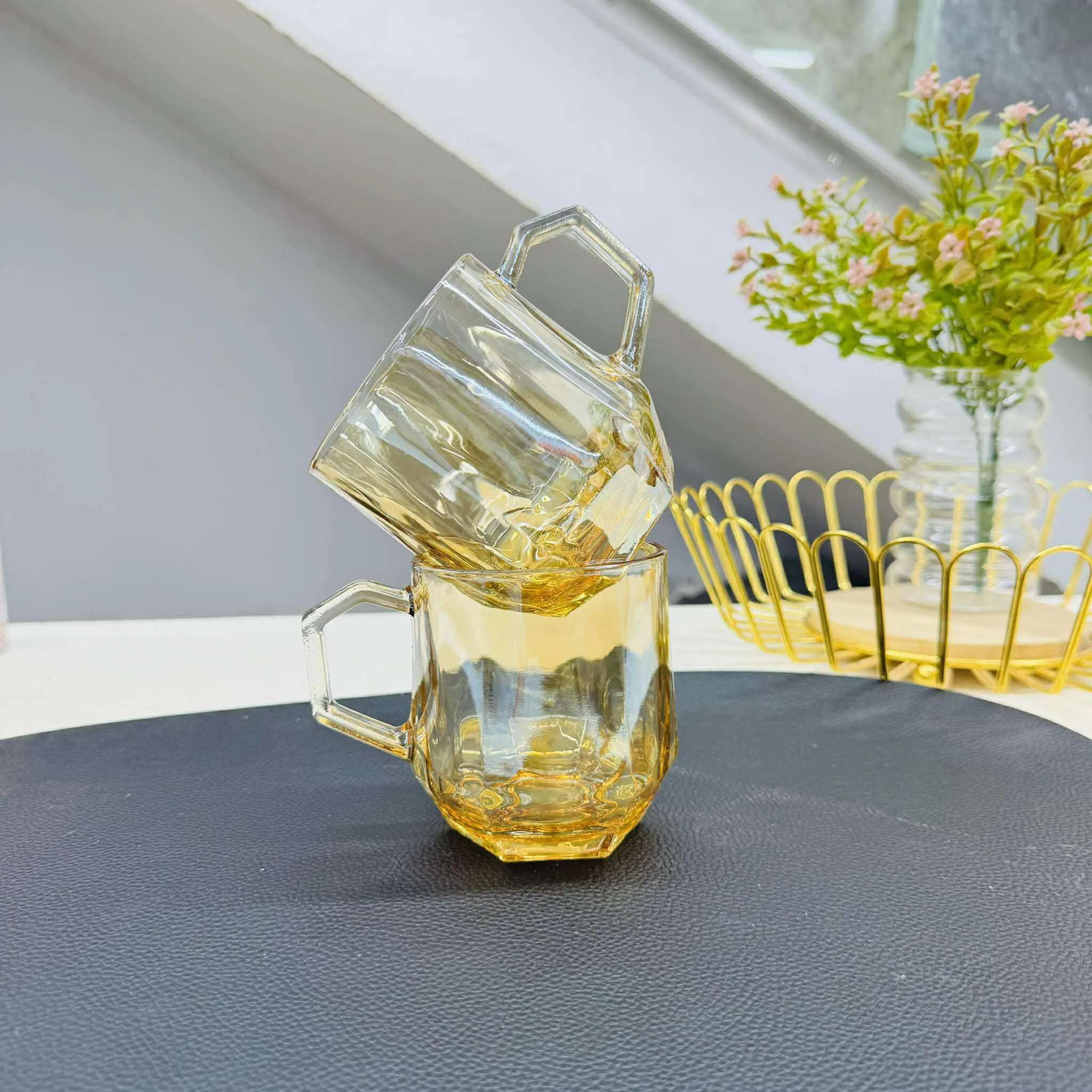 2pc 300ML Glass Mug set - Image 3