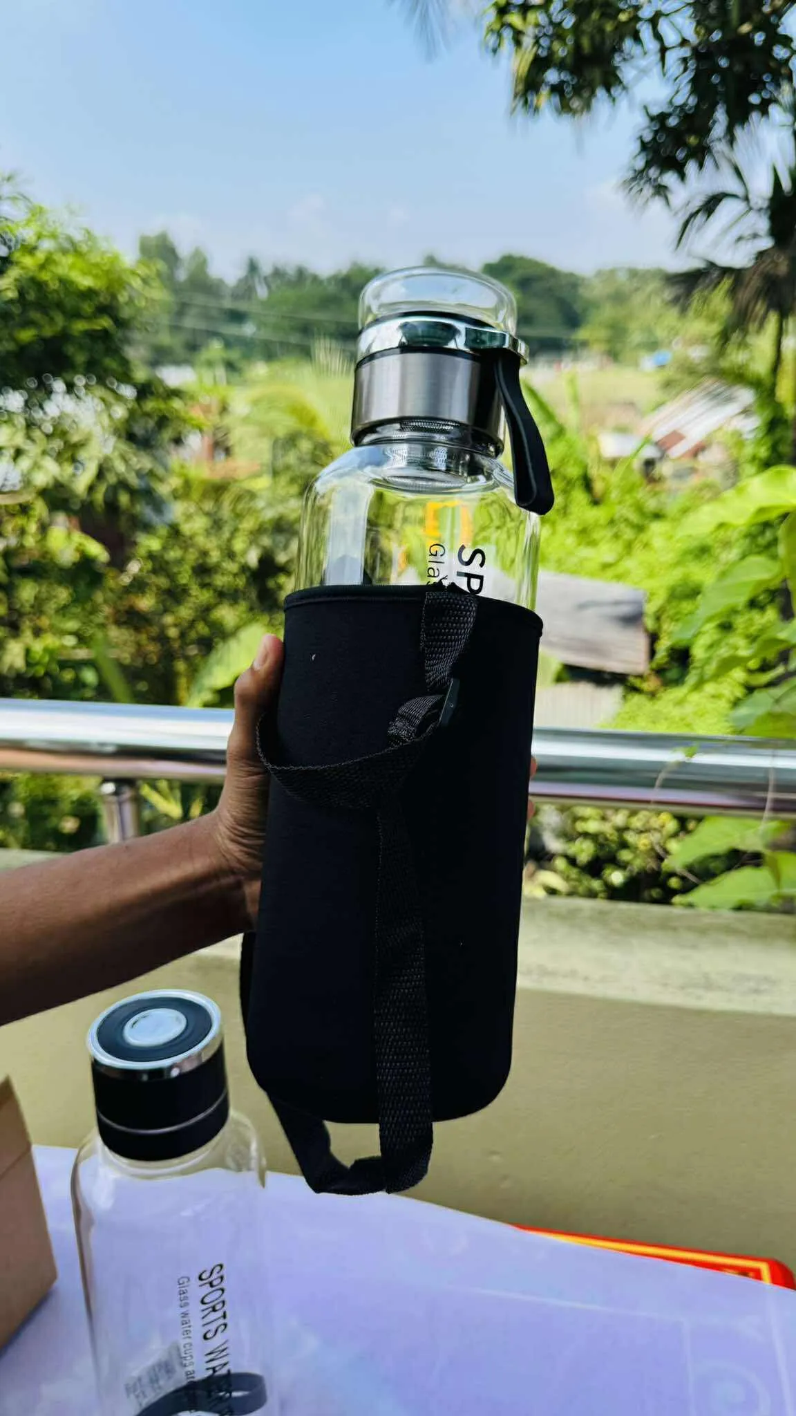 1500ML/2000ML Large Capacity High Borosilicate Glass Water Bottle Transparent - Image 7