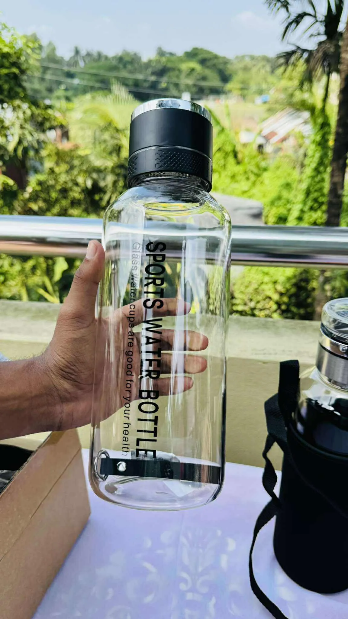 1500ML/2000ML Large Capacity High Borosilicate Glass Water Bottle Transparent - Image 8