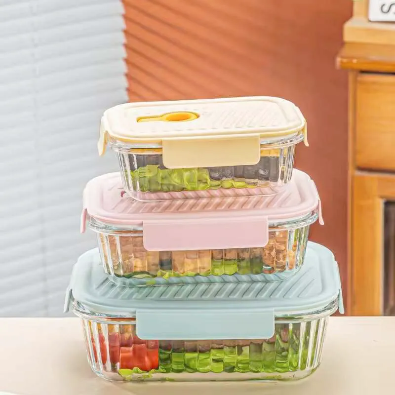 3-Piece Rectangular Fridge Set – Food Storage Glass Containers with Lids Brand: Generic