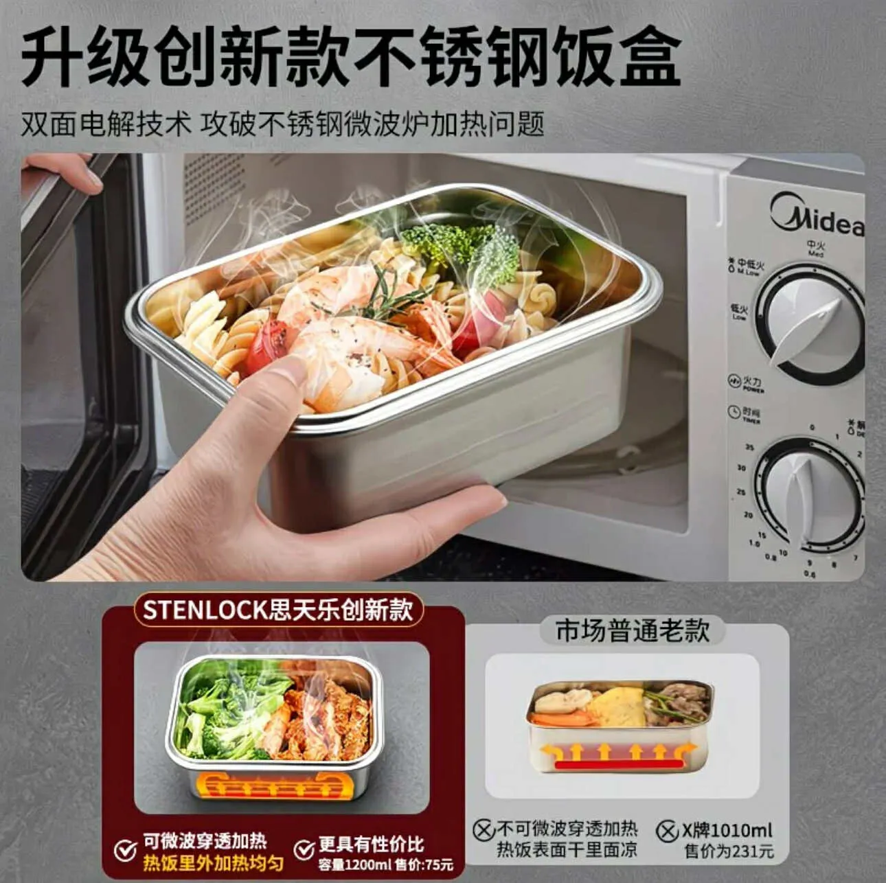 3pc ovenproof container set stainless steel