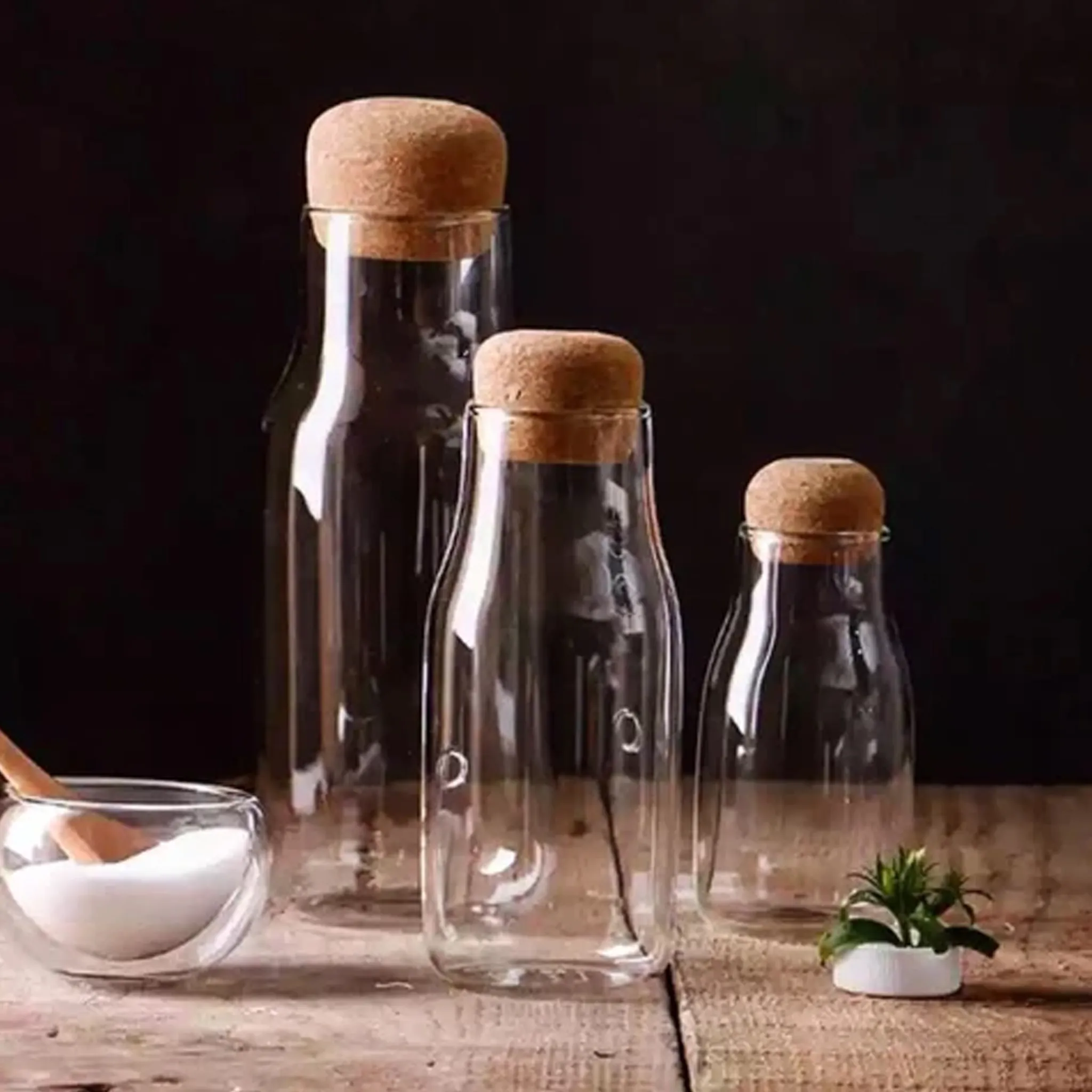 Cork & Glass Kitchen Bottles