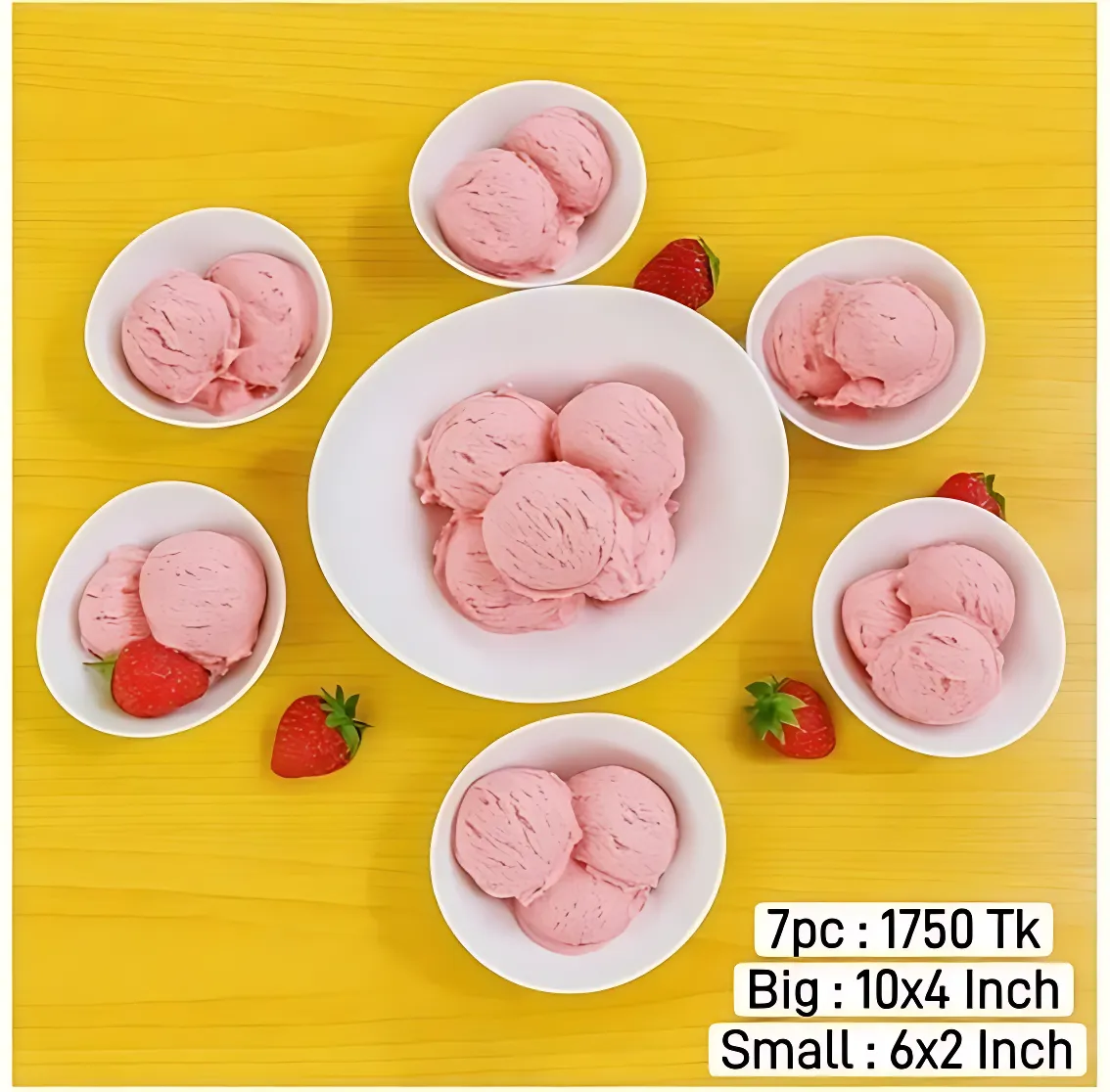 Dessert Dish Curry Fruit Salad Serving 7pc Bowl Set 🍒🍑🍉 - Image 3