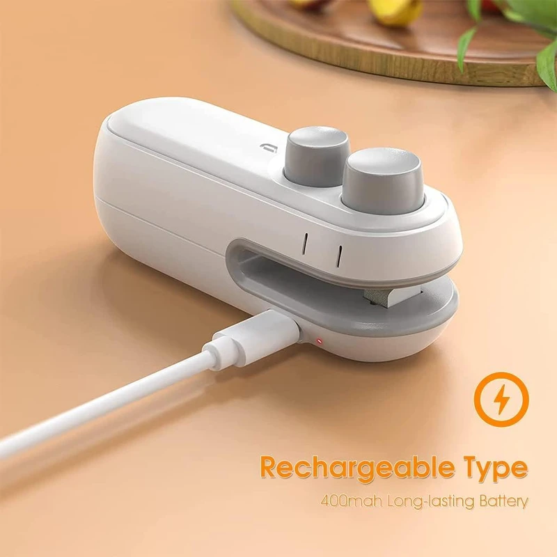 Rechargeable Mini Bag Sealer - 2 in 1 Bag Sealer Heat Seal with Cutter and Magnet - Image 3