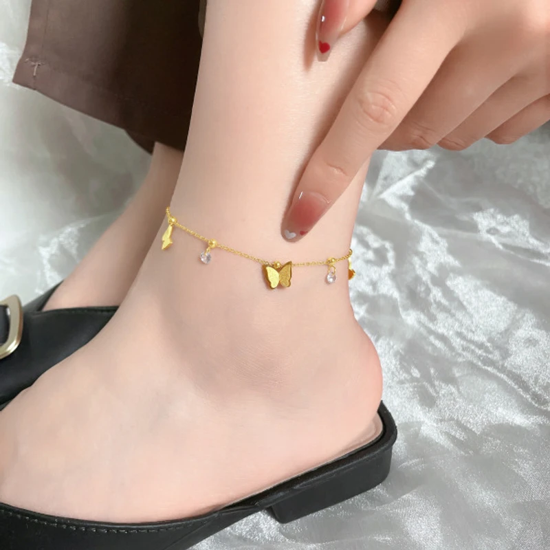 Diamond Cut Butterfy Anklet - Image 3
