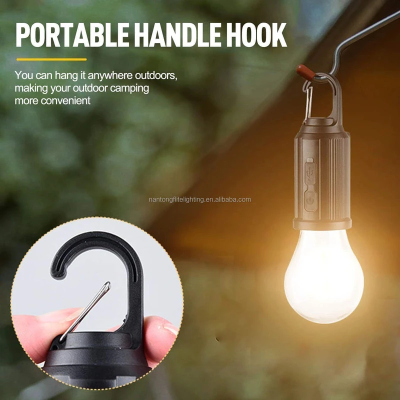 Waterproof Solar LED Camping Lamp with Hook 3 Modes Camping Lantern for Hiking Fishing Camping Outdoor Party - Image 4