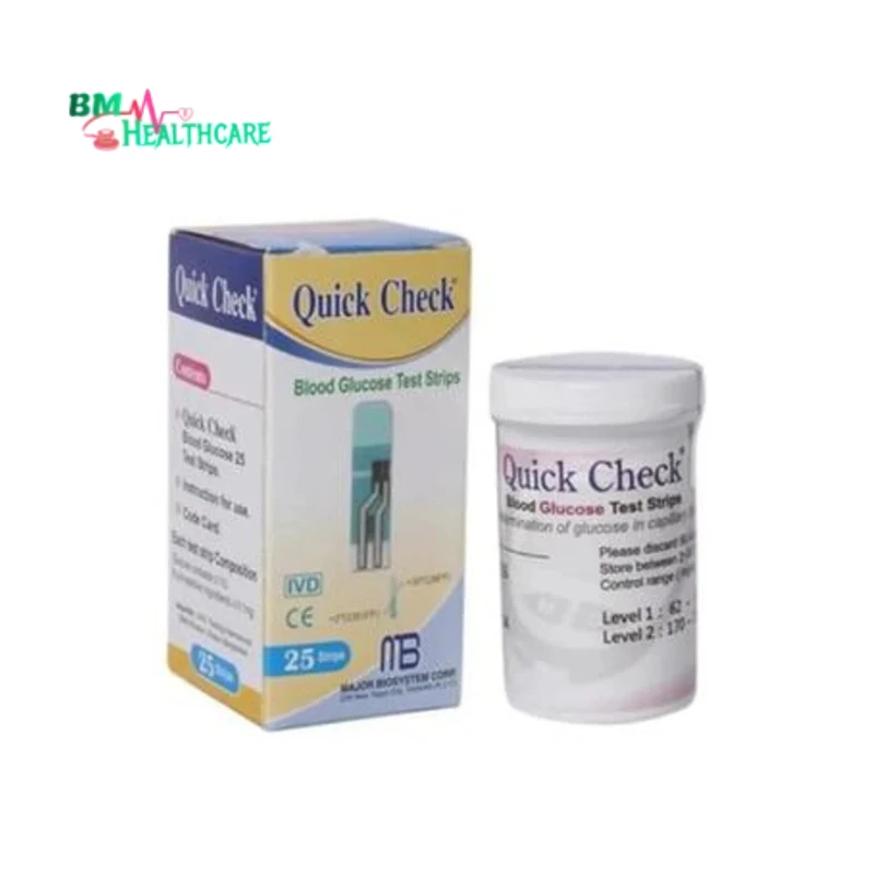 25 Pcs Test Strip of Quick Check Blood Glucose Diabetic Machine Strip (01 Pot)