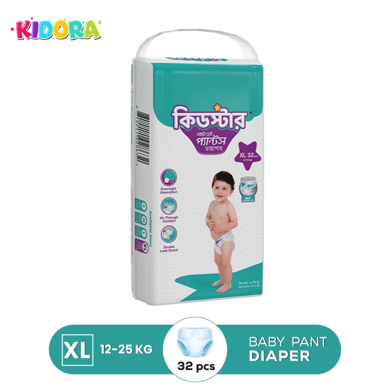 Kidstar Baby Diaper Pant System XL Size (12 to 18) Kg 32 Pices