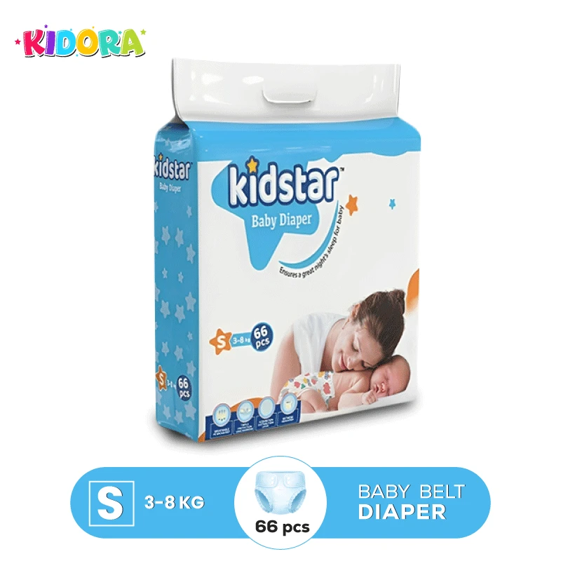 Kidstar Baby Diaper Belt System S Size (3 to 8) Kg 66 Pices