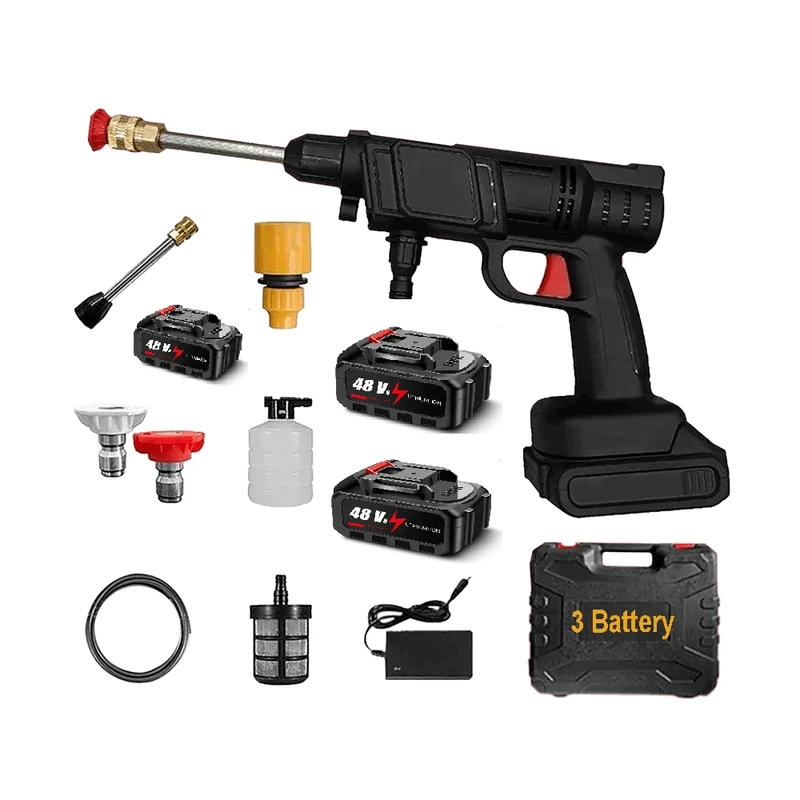 3 Battery 48V Rechargeable Portable Cordless Washer Gun