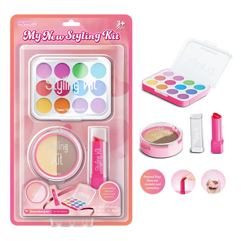 Girl playing makeup house