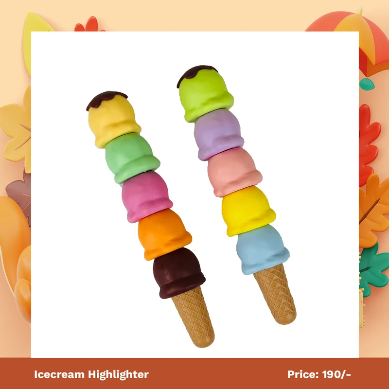 Iceream Highligher | আইসক্রিম আকৃতির হাইলাইটার কলম