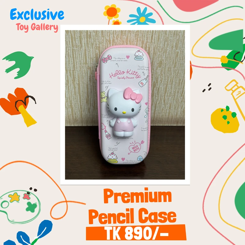 Premium Pencil Case Hello Ketty | থ্রিডি হেলো কিটি কার্টুন পেন্সিল কেস