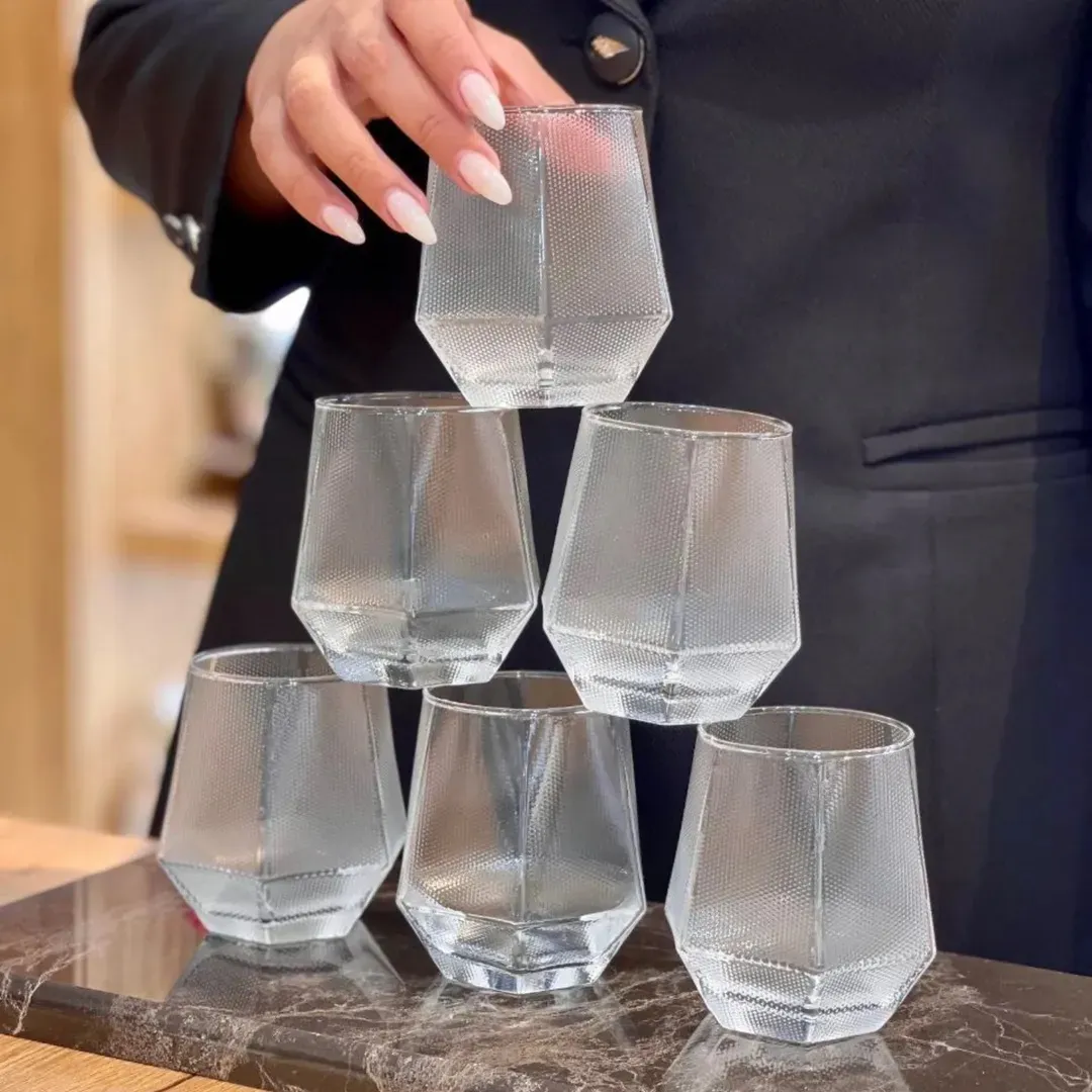 310ml Diamond Cut Glass Set Buta 01292 - Image 3