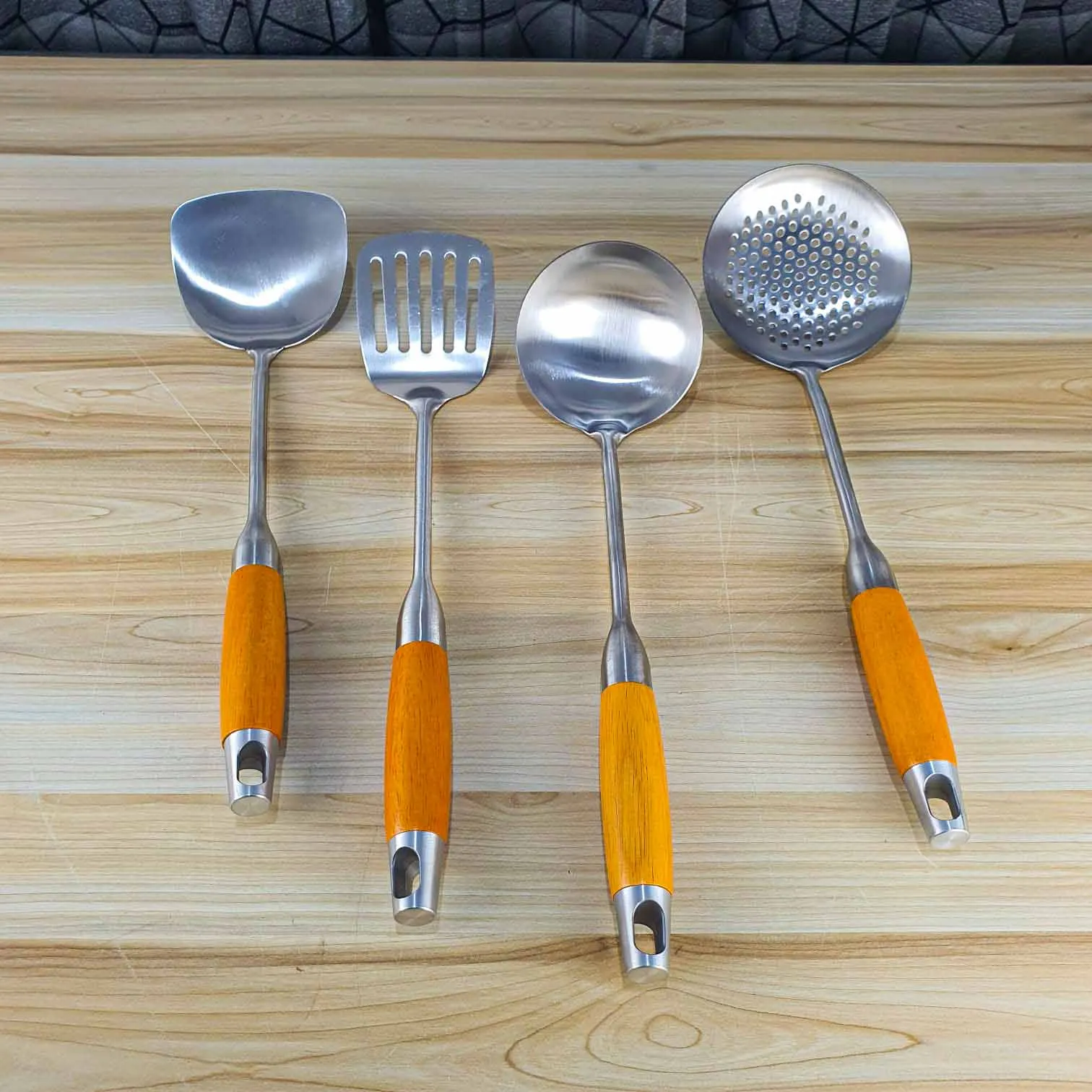 4pcs Wooden Handle Curry Spoon Set 00931