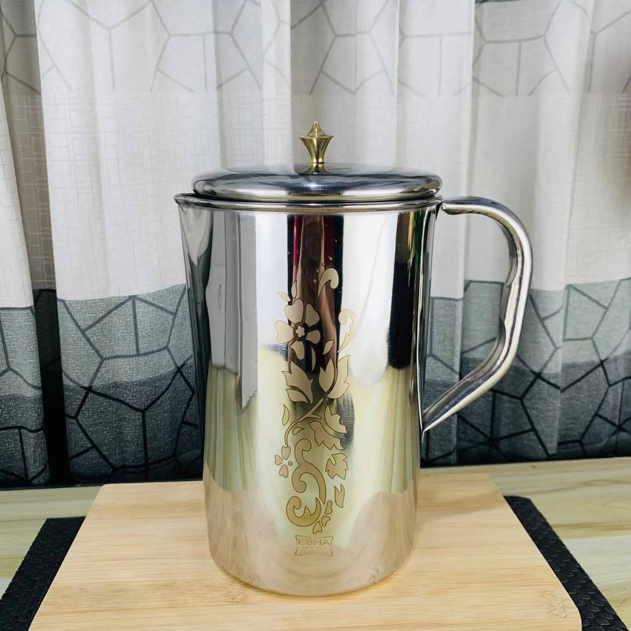 3 Liter Flower Design Stainless Steel Jug 00932