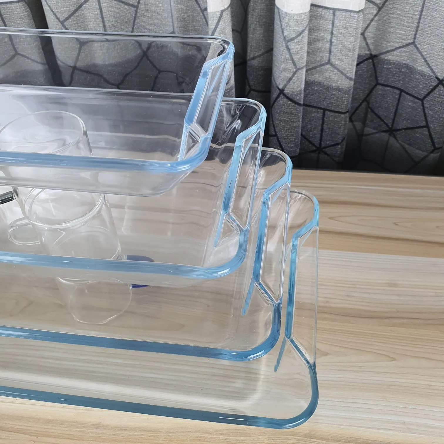4pcs Rectangular Serving Dish Two Handle 00867