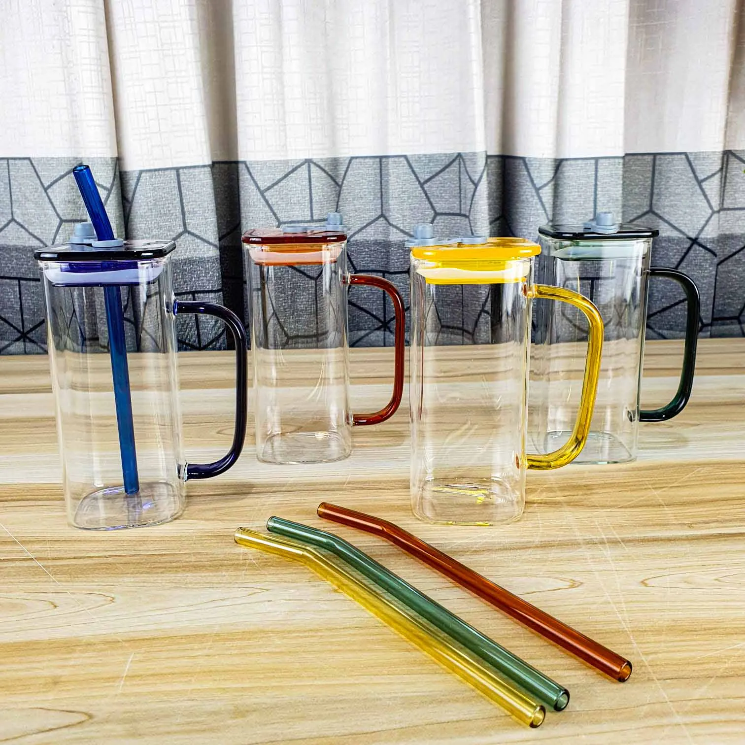 4pcs 2 in 1 Square mug With Juice pot 00933 - Image 4