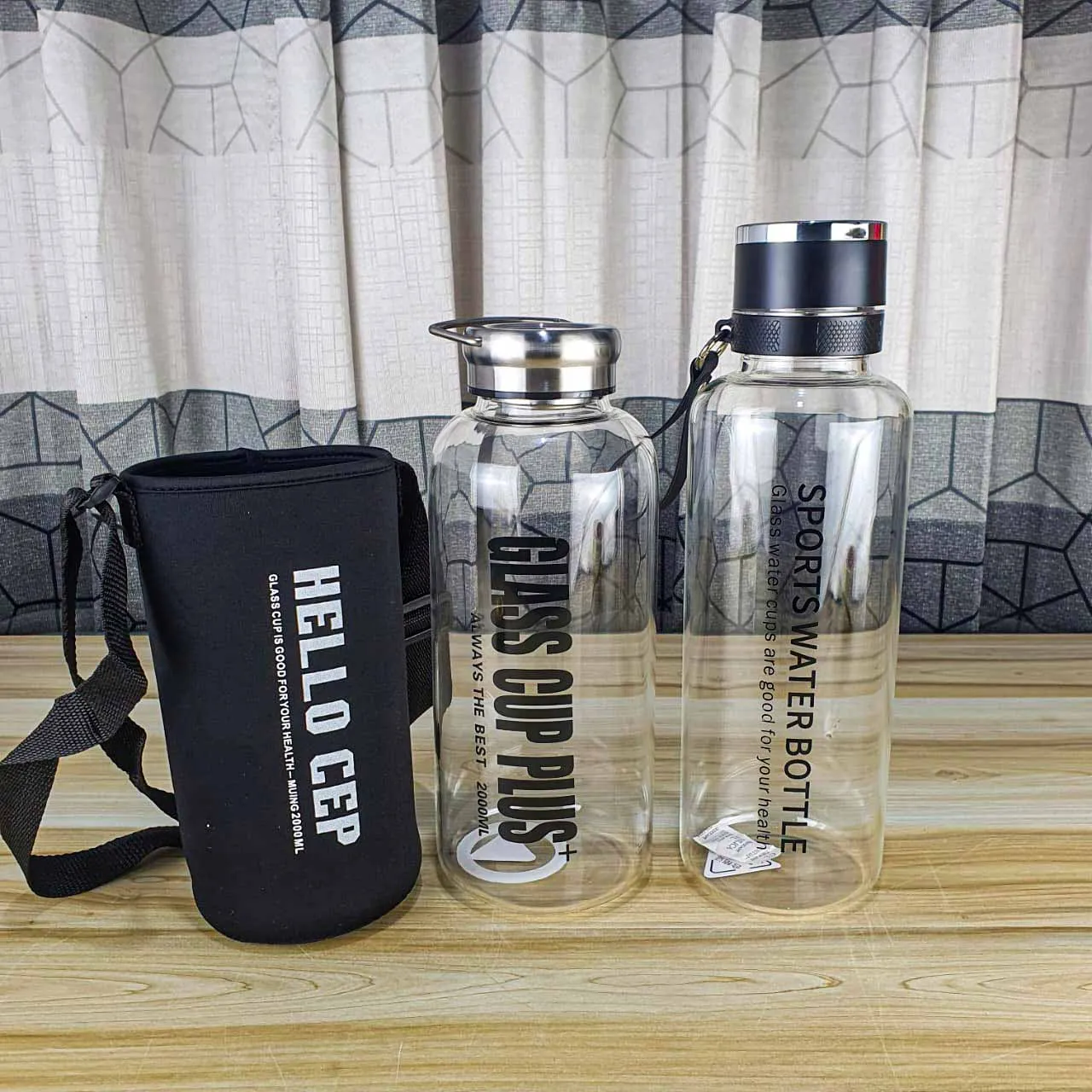 2000ml Bottle Combo Offer (Glass Cup Plus & Smart Lock)