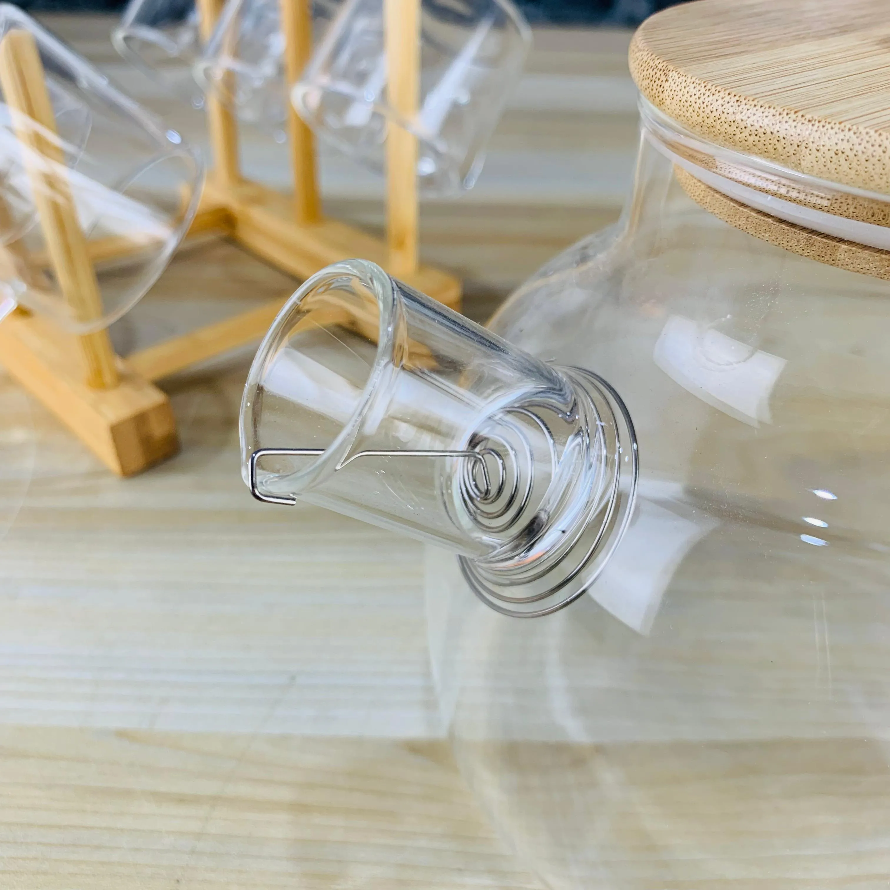 7pcs Transparent Tea Pot Set with Stand 00774