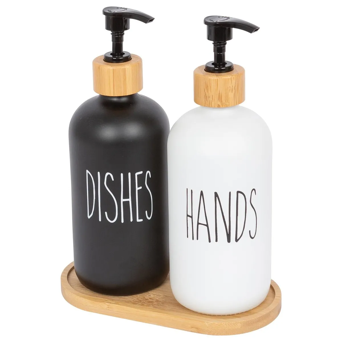 2pcs Hand & Dishes Glass Soap Dispenser 01420