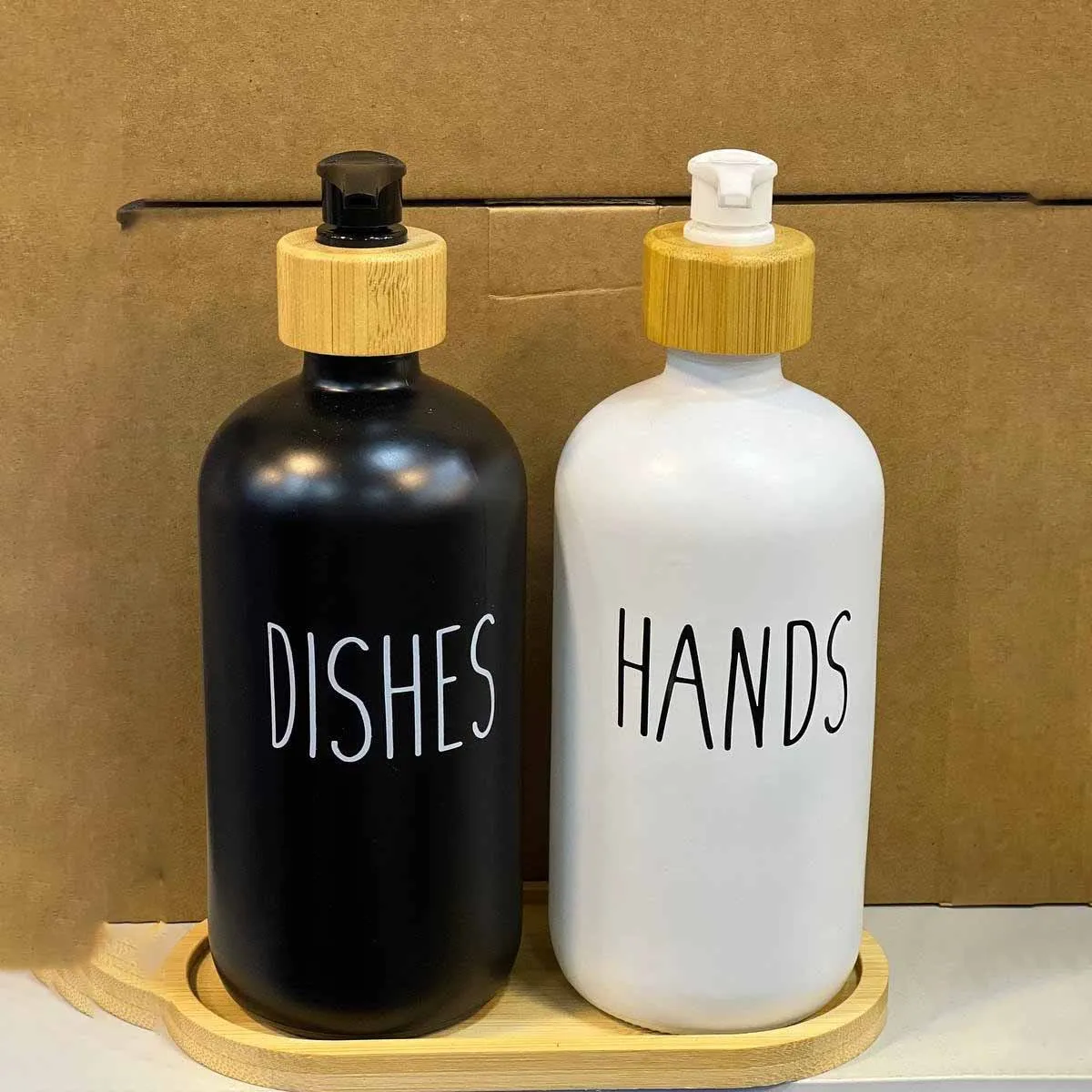 2pcs Hand & Dishes Glass Soap Dispenser 01420 - Image 3