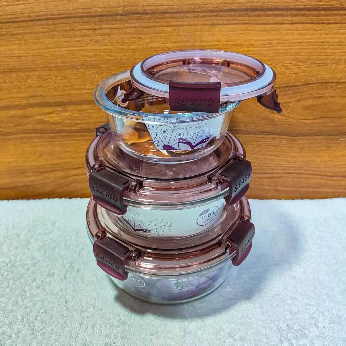 3pcs Round Airtight Bati Set 01242