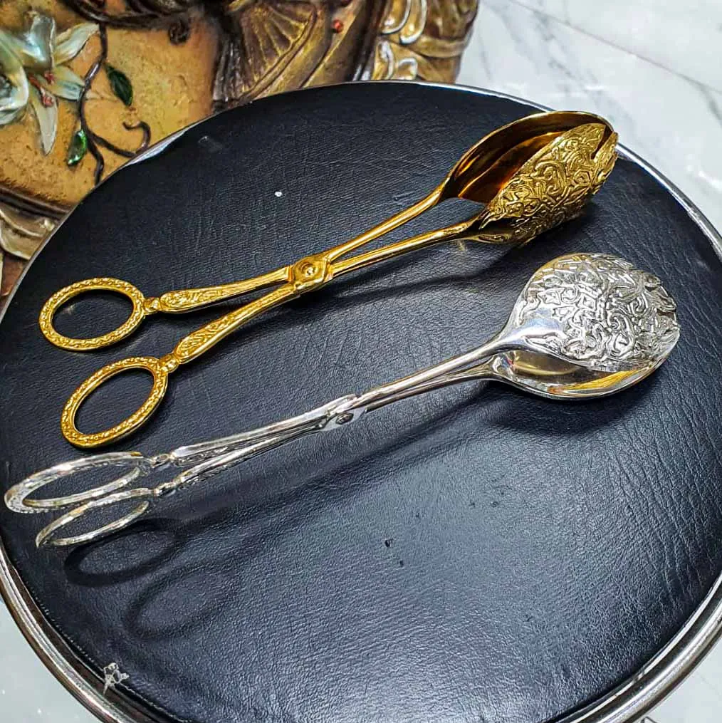 Food Tong Golden & Silver NS 01404