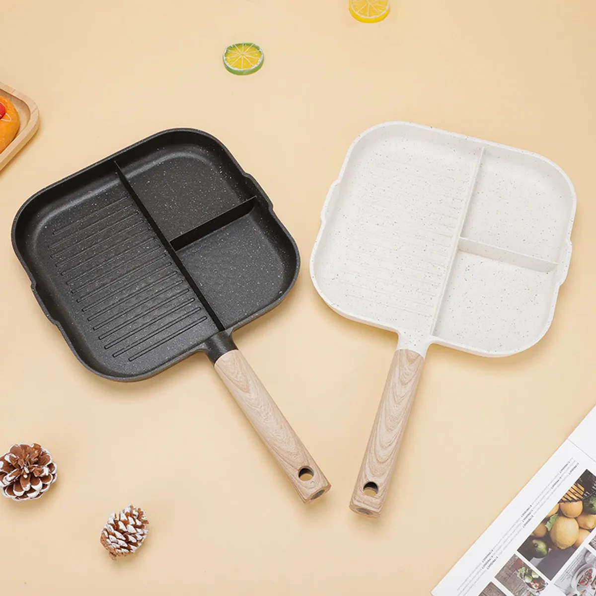 3 in 1 Granite coating grill pan Square