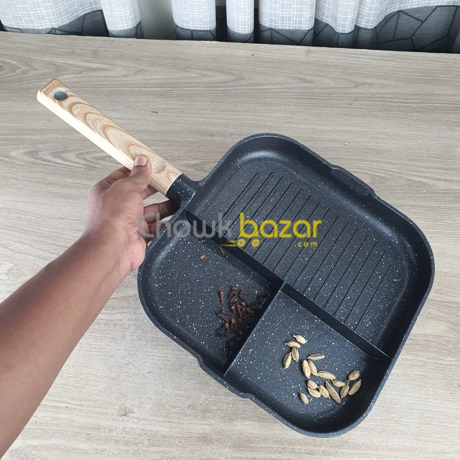 3 in 1 Granite coating grill pan Square - Image 4