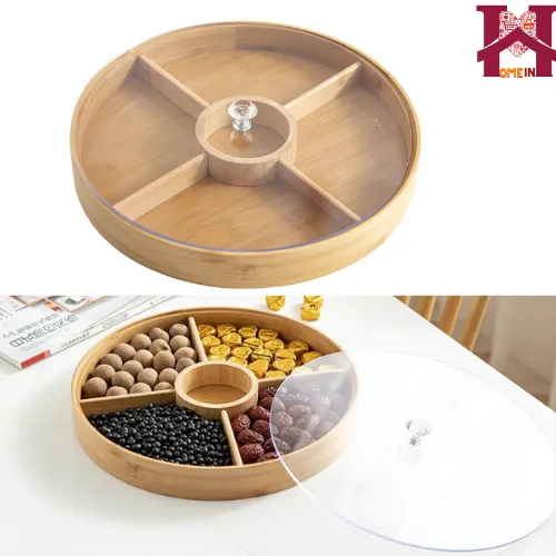 Wooden Snacks Storage Box - Round 00973