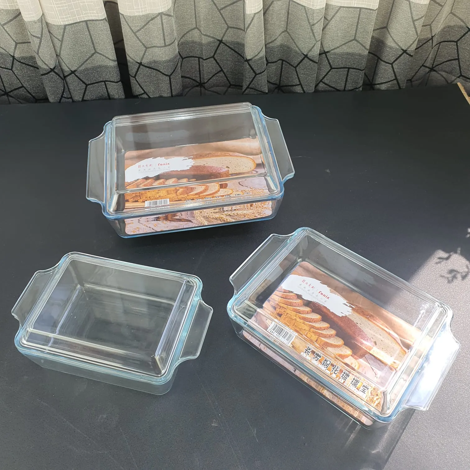 3pcs Rectangular Serving Dish with Lid 01377 - Image 5
