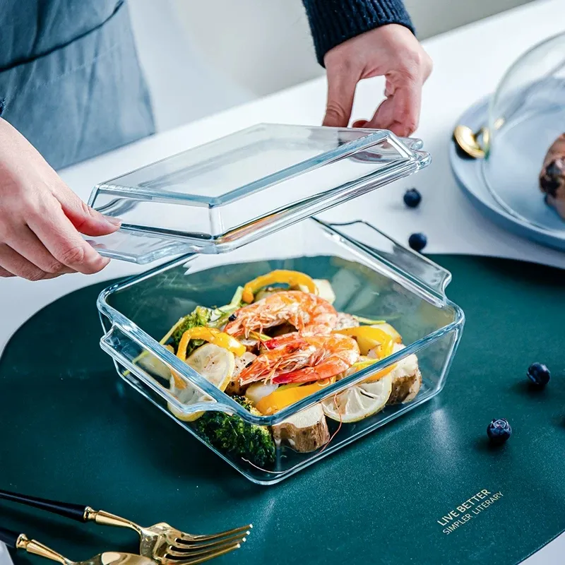 3pcs Rectangular Serving Dish with Lid 01377 - Image 6