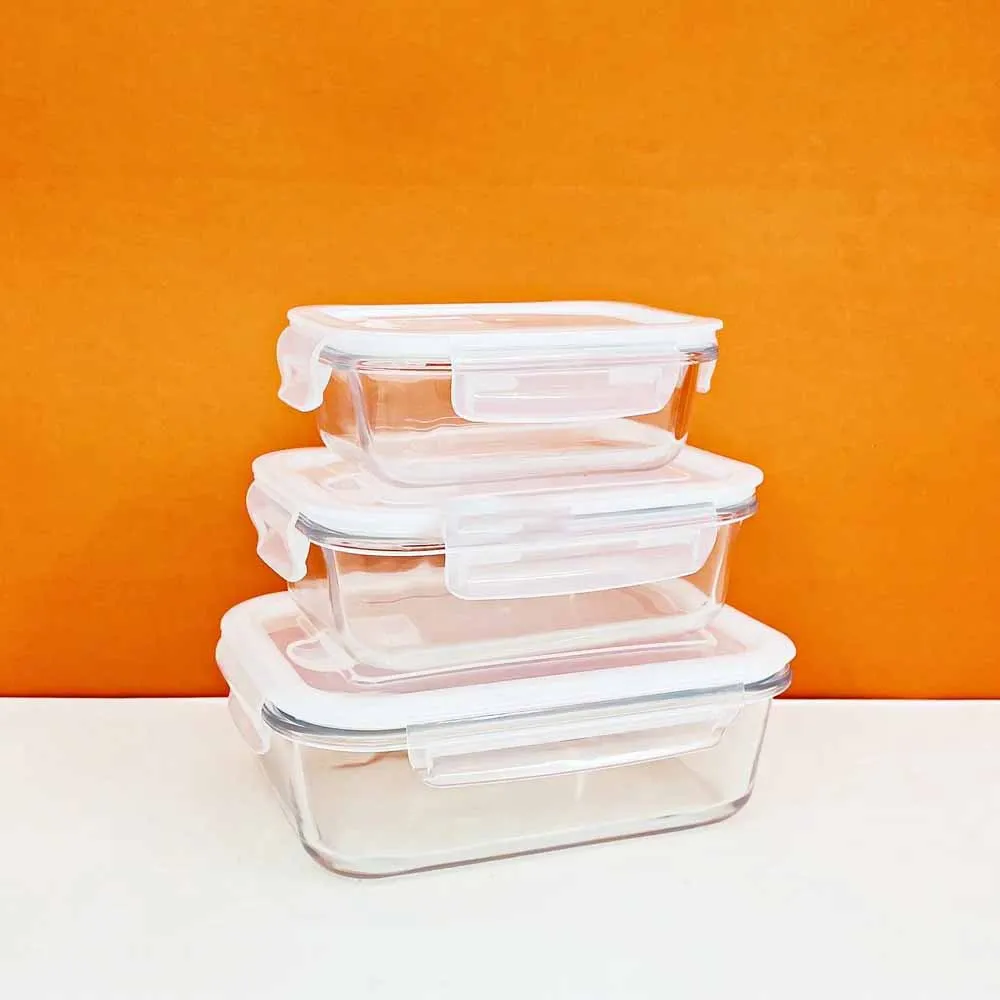3pcs Rectangular Airtight Bati Set 01344