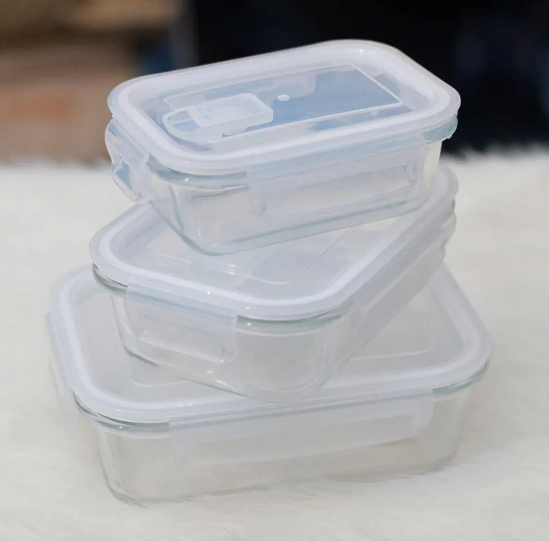 3pcs Rectangular Airtight Bati Set 01344