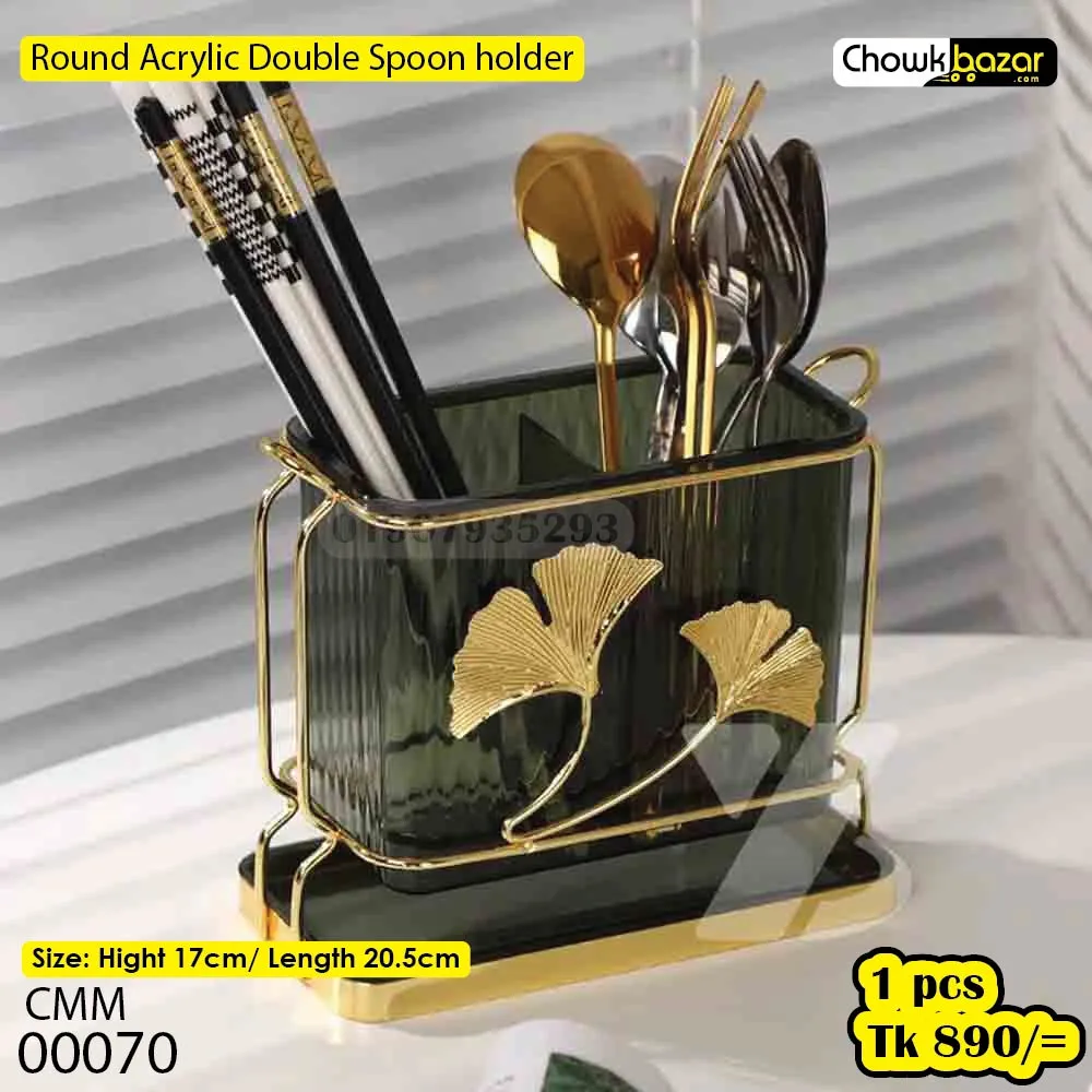 Round Acrylic Double Spoon holder 3-01 00070