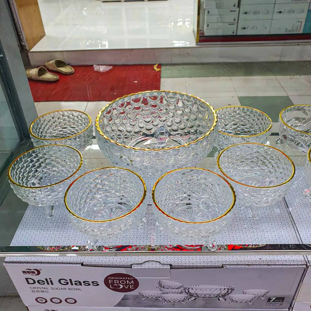 7pcs Deli Glass Crystal Suger Bowl 00848 - Image 4