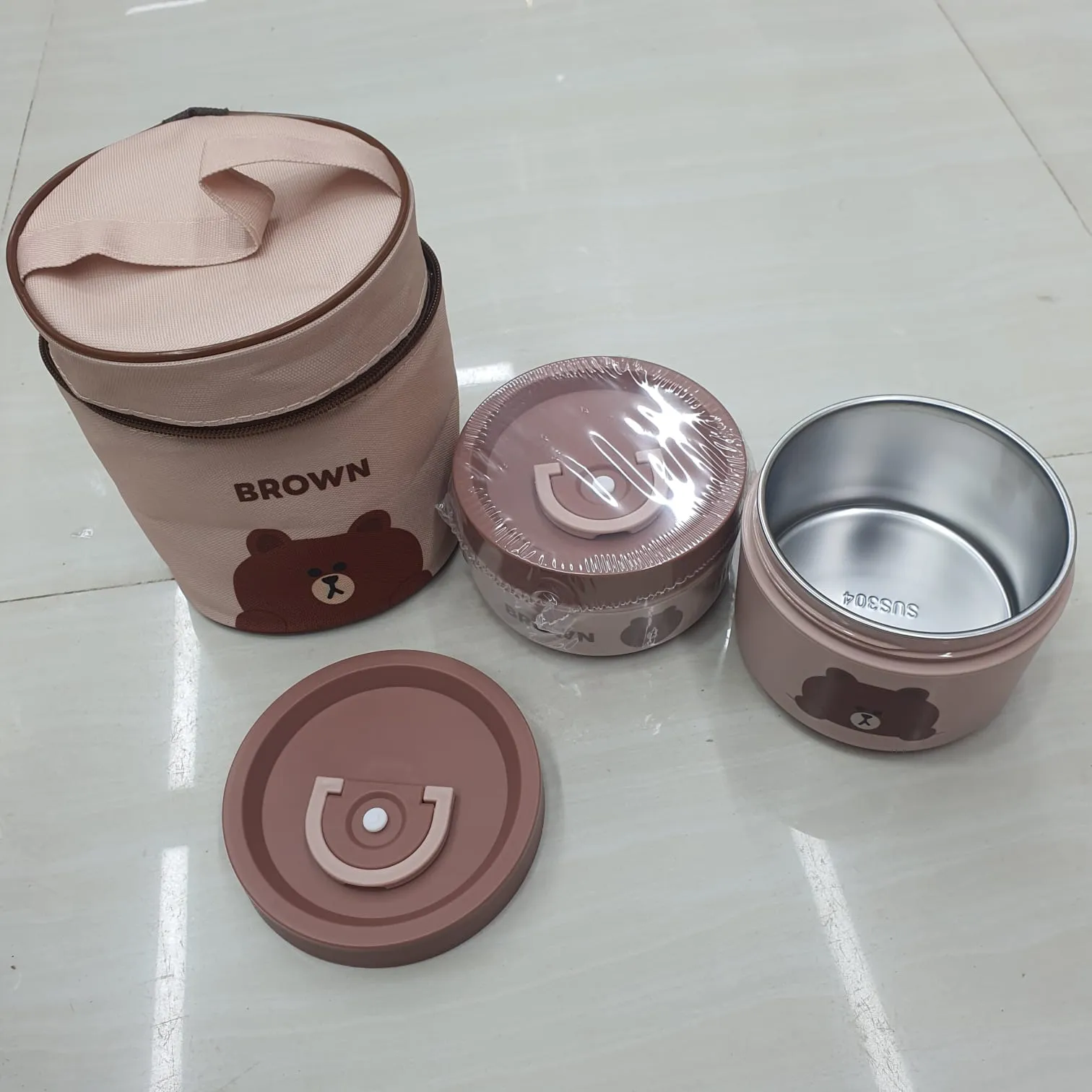 2pcs Lunch Box (BROWN) 01308