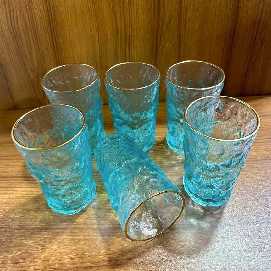 Gold Rim Japanes Water Glass 00782