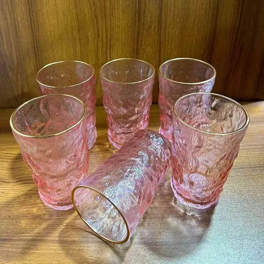 Gold Rim Japanes Water Glass 00782