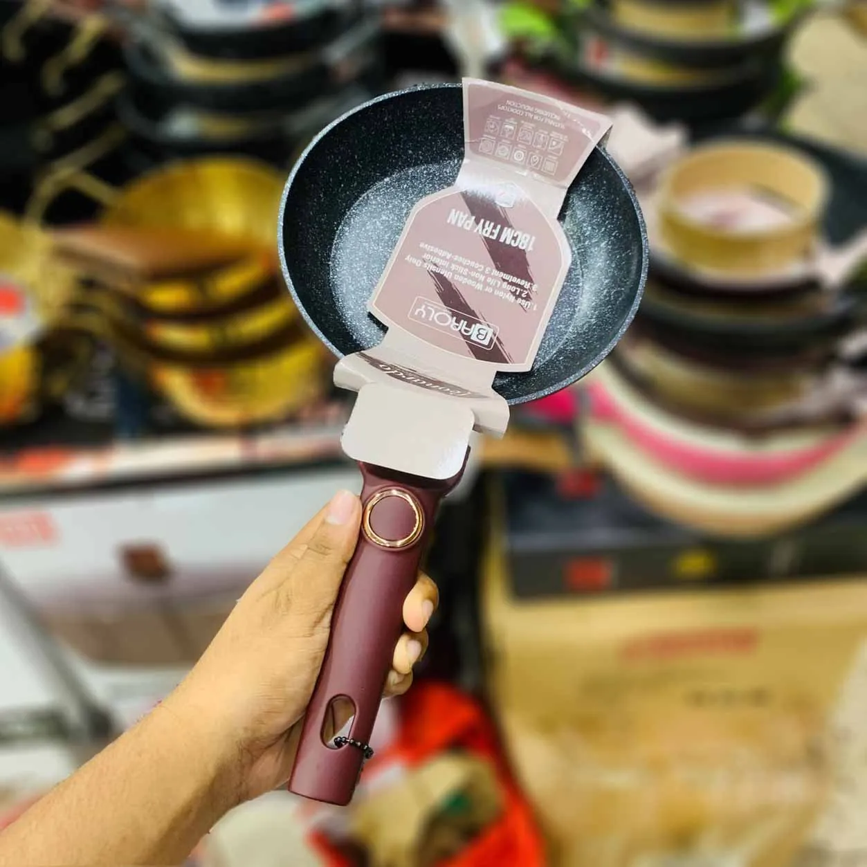 One Handle Frypan Maroon (BAROLY) 01197