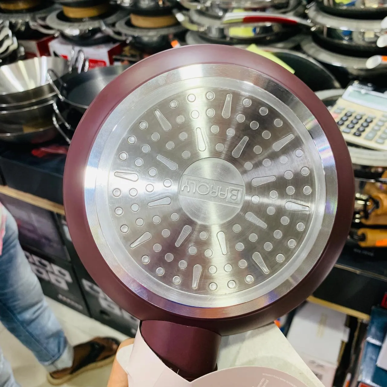 One Handle Frypan Maroon (BAROLY) 01197