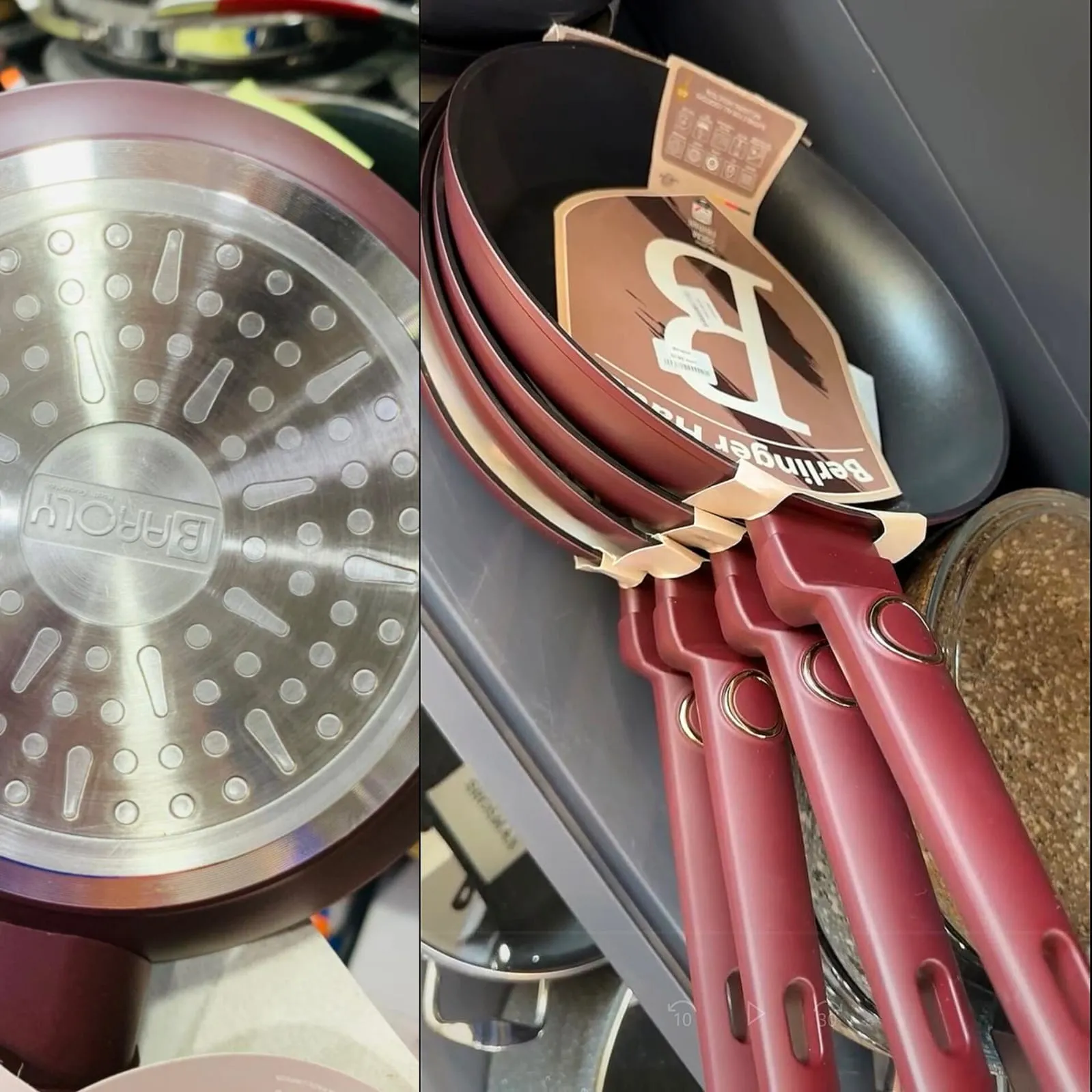 One Handle Frypan Maroon (BAROLY) 01197 - Image 3